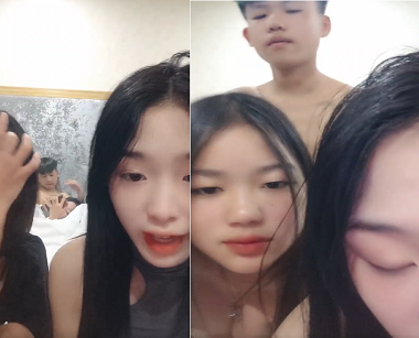 Os seios grandes de Tu Linh a fazem gemer constantemente gemendo